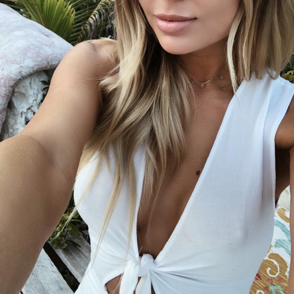 White linen jumpsuit